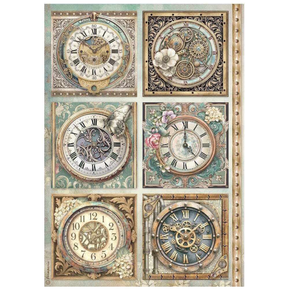 Gardens of Time A4 - Stamperia, Design: 6 Clocks