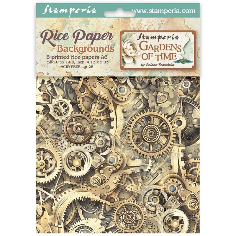 Gardens of Time Background Selection 8pk A6 - Stamperia