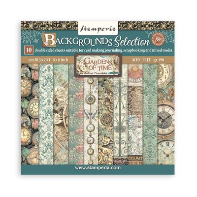 Gardens of Time Background 8x8 - Stamperia