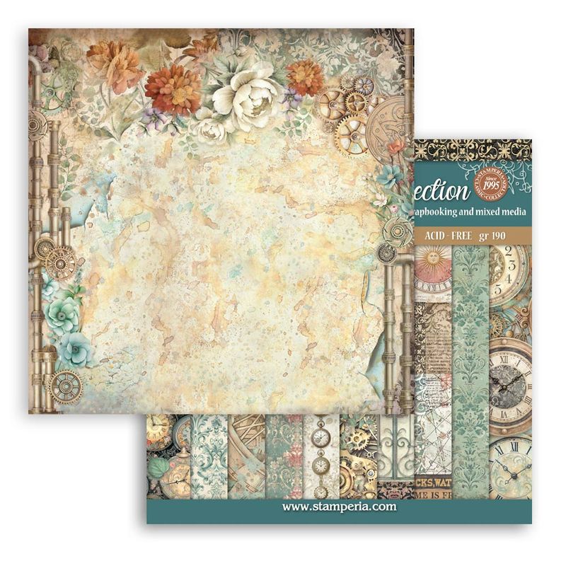Gardens of Time Background 8x8 - Stamperia