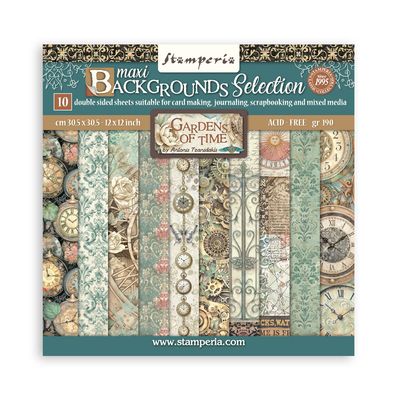 Gardens of Time Background 12x12 - Stamperia