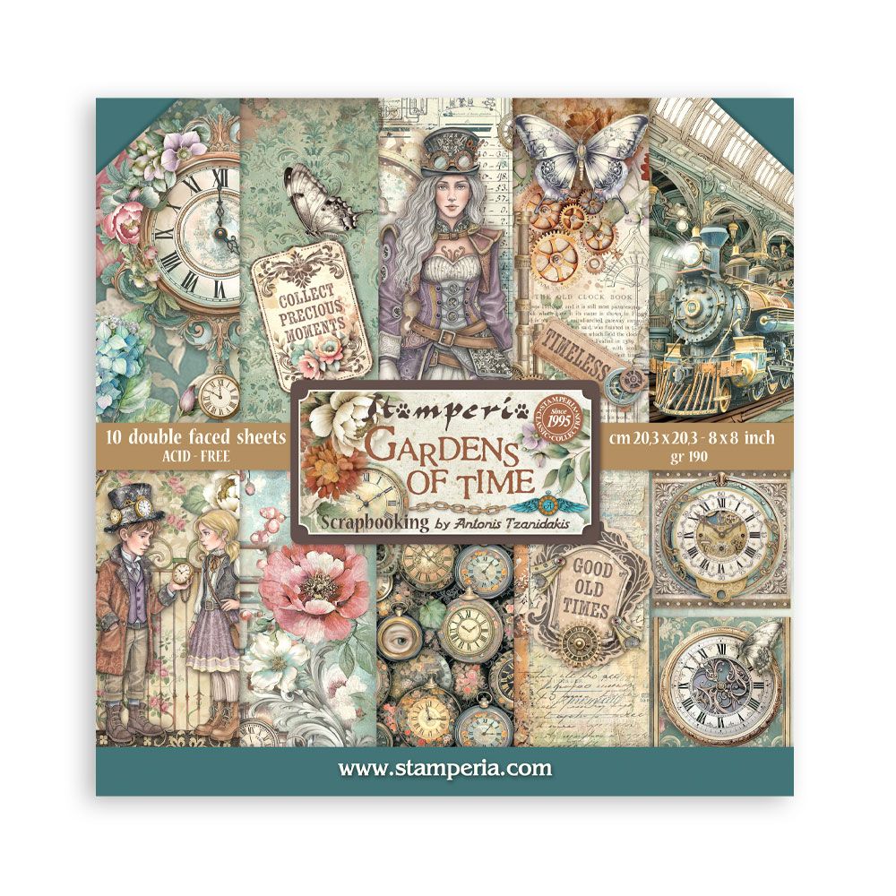 Gardens of Time 8x8 - Stamperia