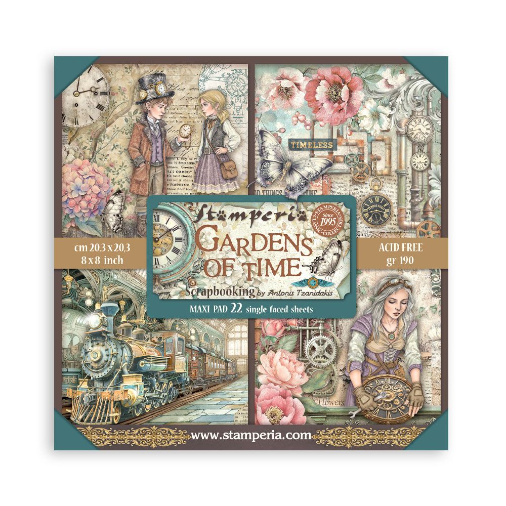 Gardens of Time XL 8x8 - Stamperia