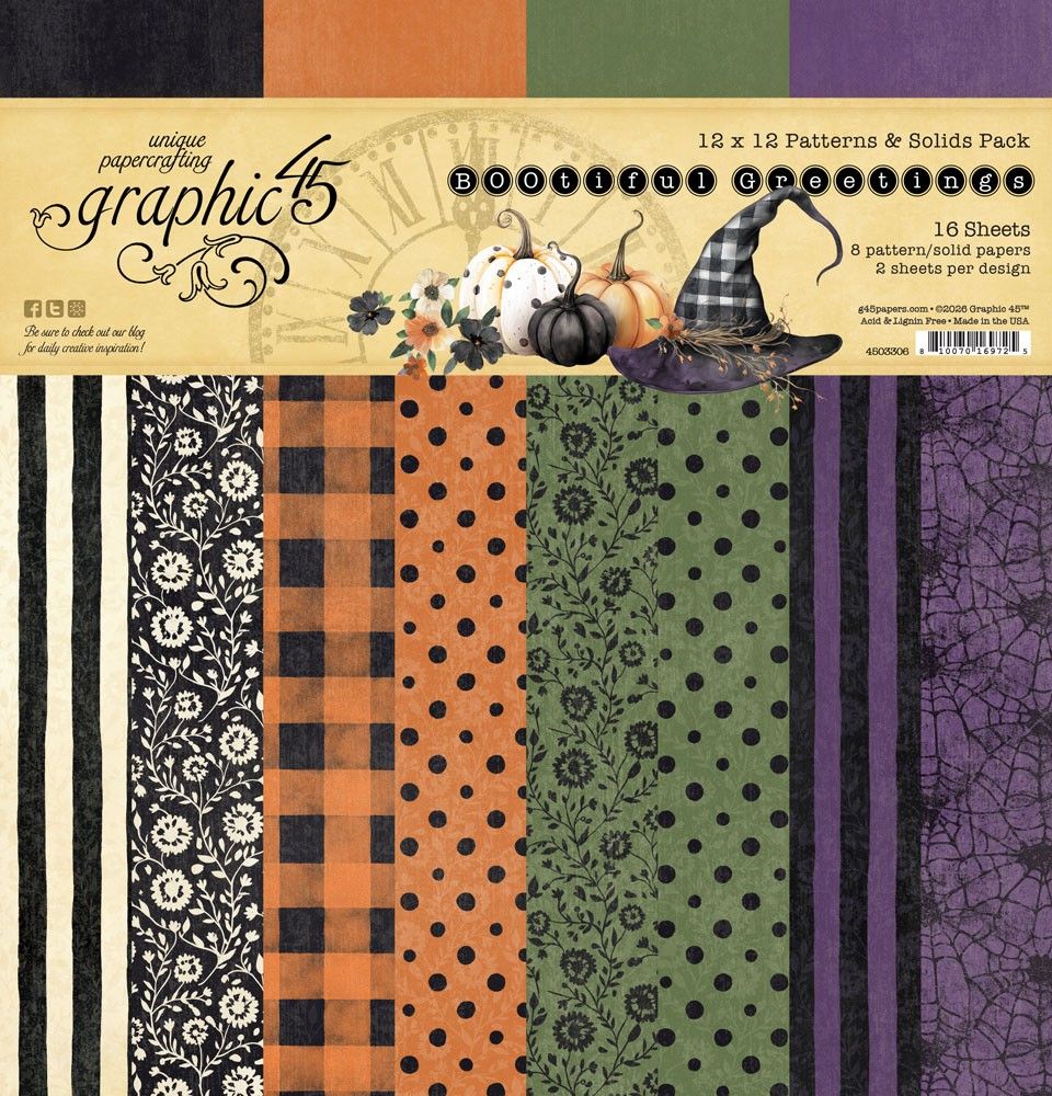 BOOtiful Greetings - Graphic 45 12x12 Patterns and Solids