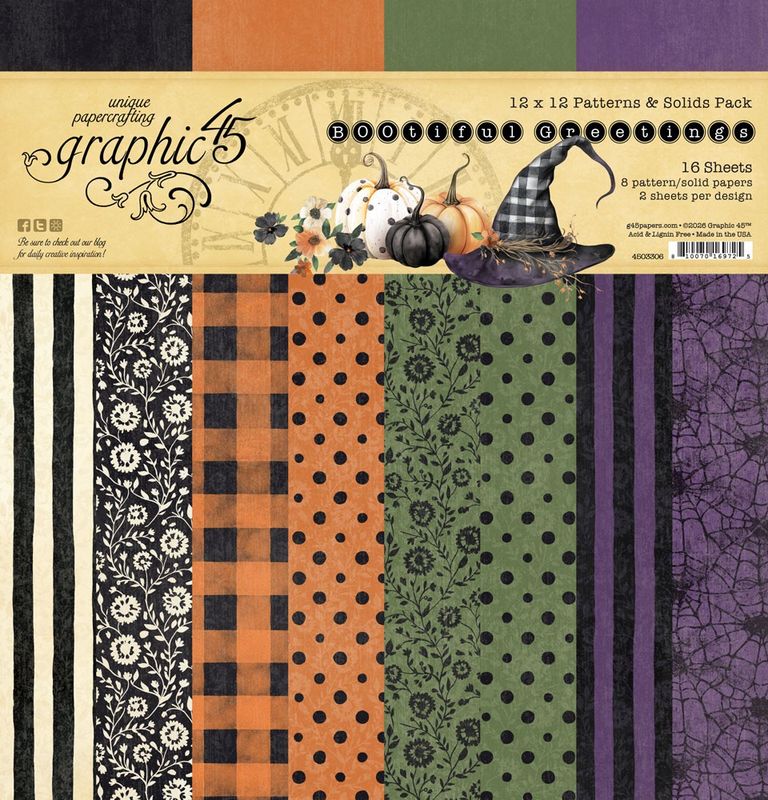 BOOtiful Greetings - Graphic 45 12x12 Patterns and Solids