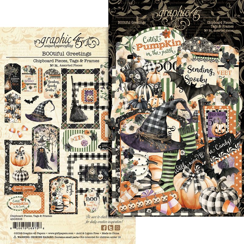 BOOtiful Greetings - Graphic 45 Tags and Frames