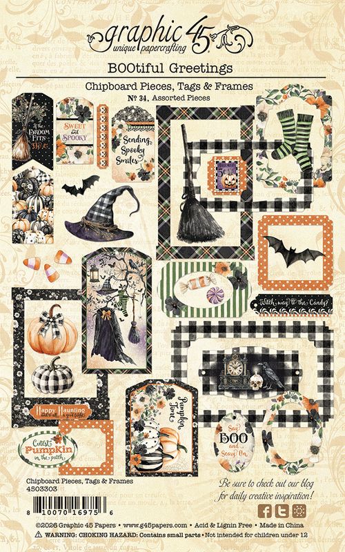 BOOtiful Greetings - Graphic 45 Tags and Frames