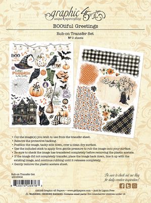 BOOtiful Greetings - Graphic 45 Rub-On Transfers