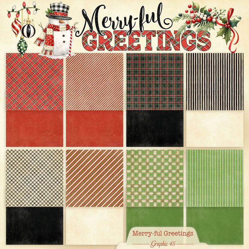 Merry-ful Greetings - Graphic 45 12x12 Plaids &amp; Stripes