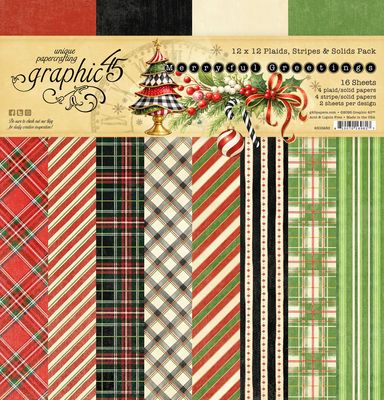 Merry-ful Greetings - Graphic 45 12x12 Plaids &amp; Stripes