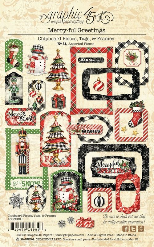 Merry-ful Greetings - Graphic 45 Tags and Frames