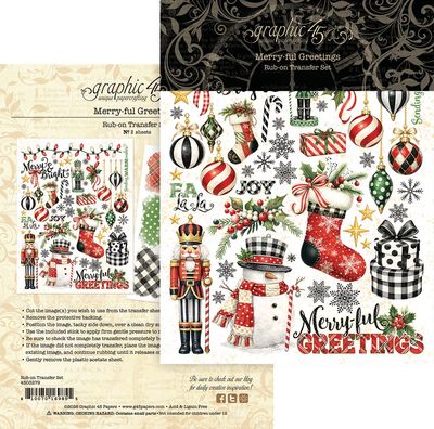 Merry-ful Greetings - Graphic 45 Rub-On Transfers