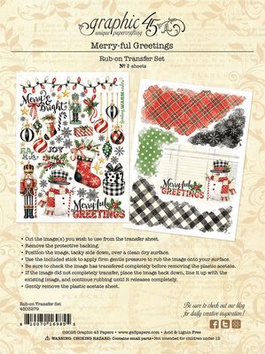 Merry-ful Greetings - Graphic 45 Rub-On Transfers