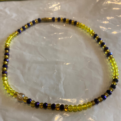 Purple Yellow Anklet 11.5 Inch