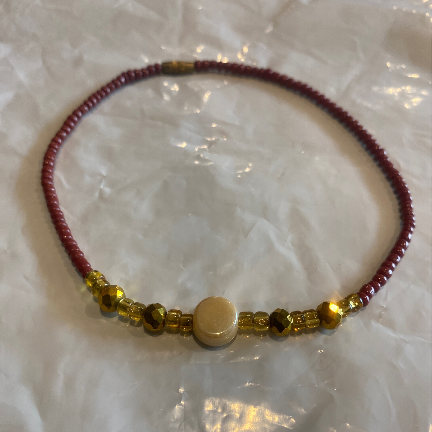 Burgundy anklet 11.5 Inch