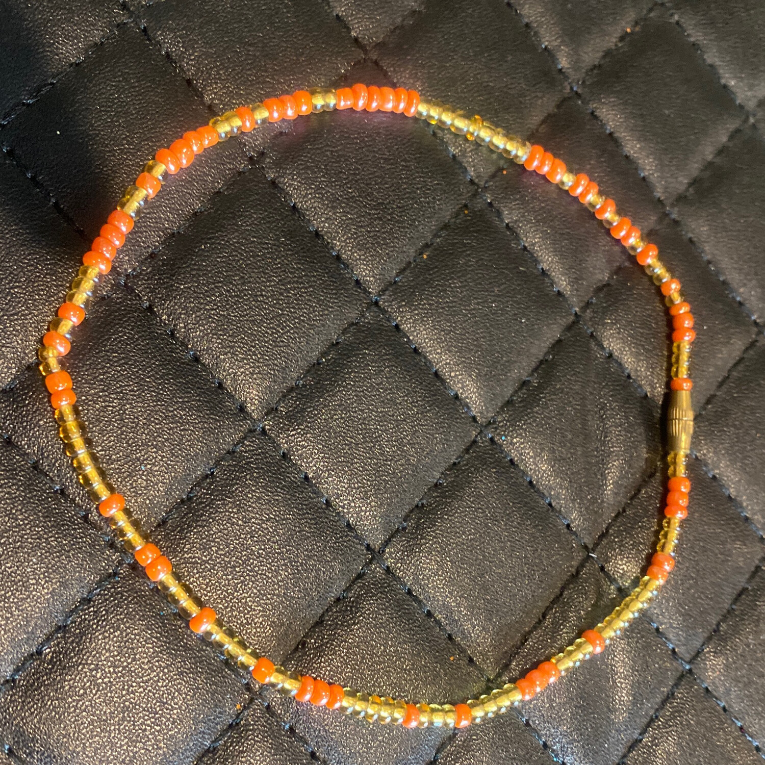 Gold And Peach Anklet 8 3/4 Inches