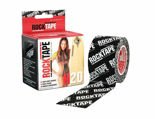 RockTape H2O, 5см×5м, черный логотип