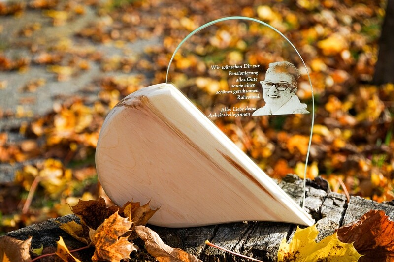 Holz Glas Fotogravur