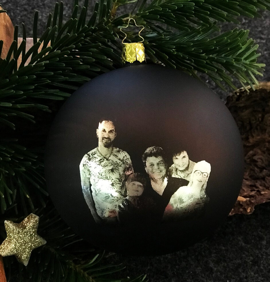 Fotogravur auf Weihnachtskugel