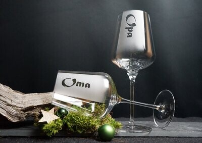 Weinglas Oma & Opa