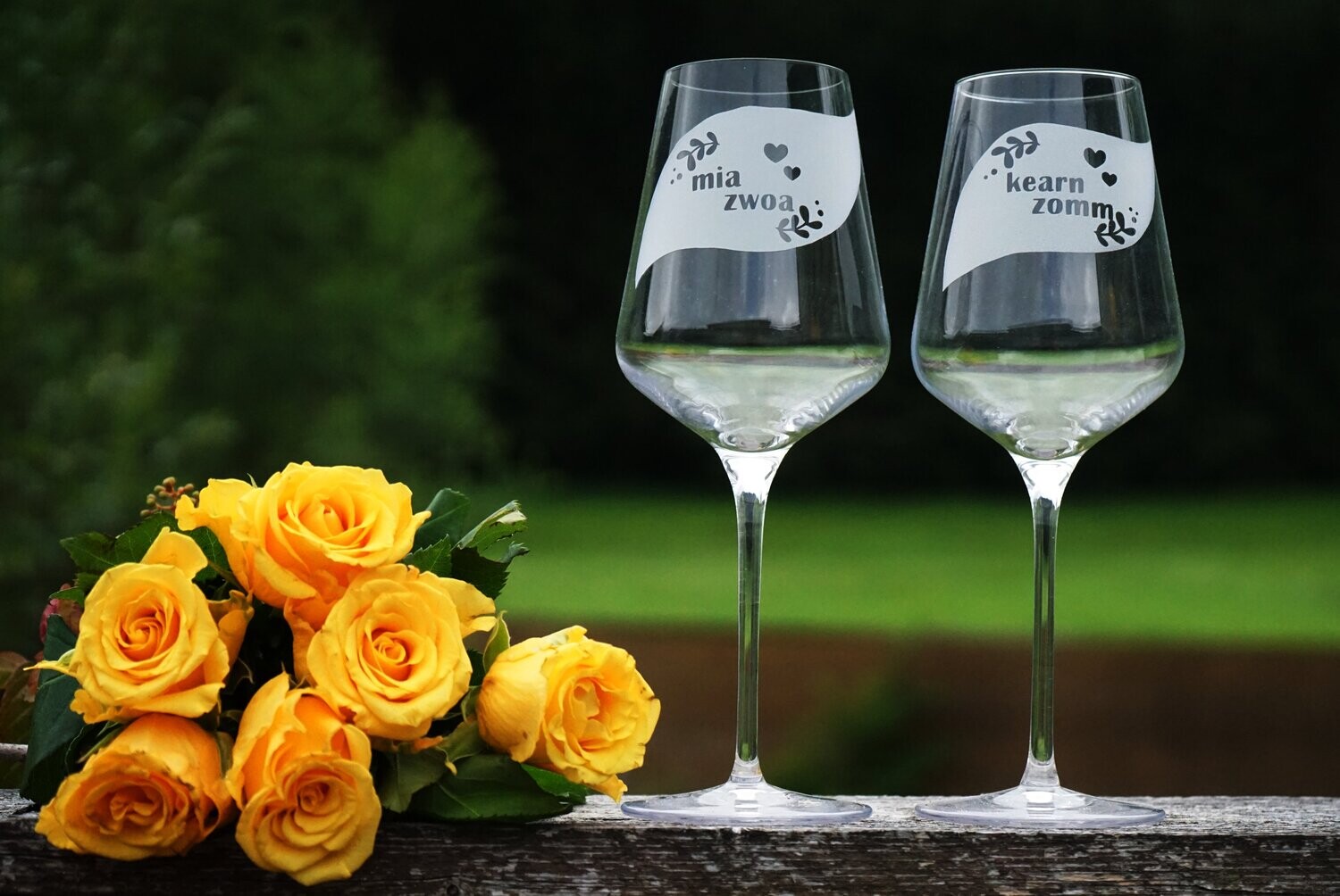 Weinglas-Set ,,mia zwoa,,