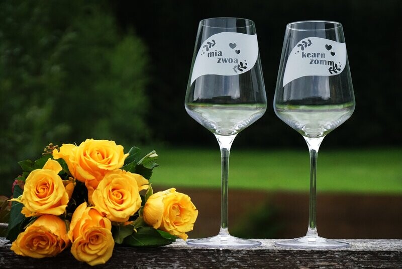 Weinglas-Set ,,mia zwoa,,