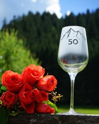 Weinglas 50. Geburtstag