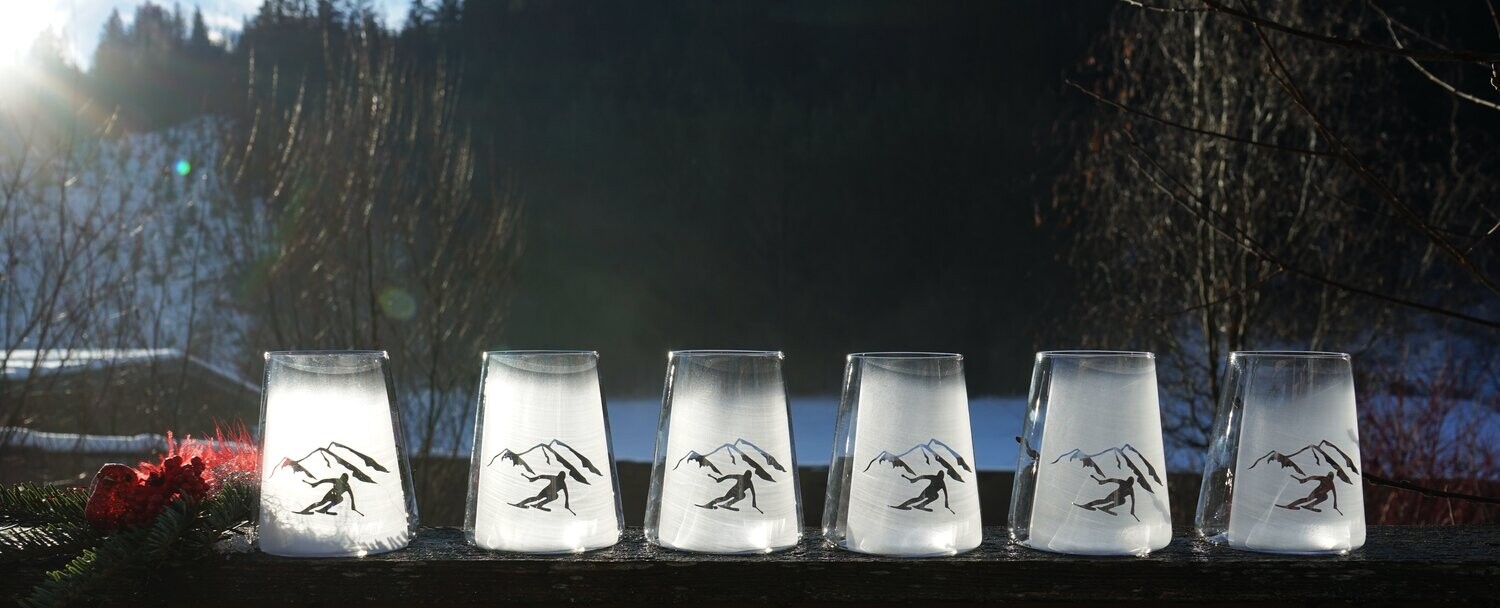 sechsteiliges Skifahrer-Set