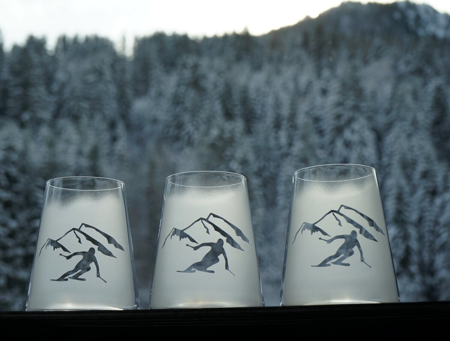 Wasserglas Skifahrer