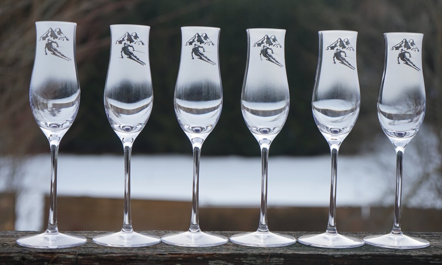 Skifahrer Schnapsset