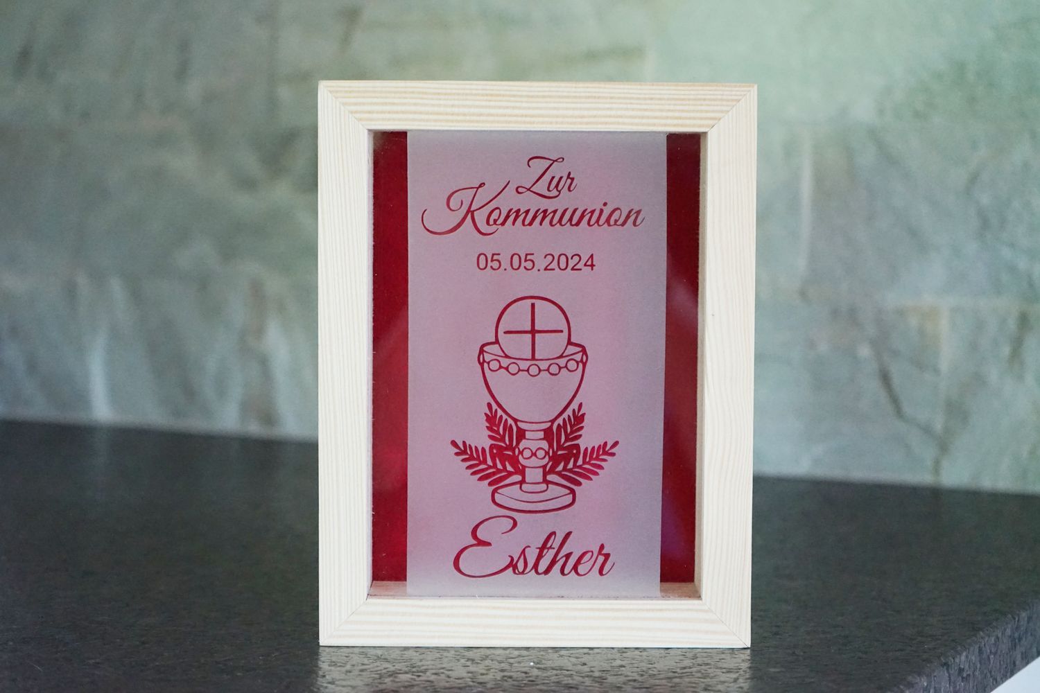 Spardose Glas&amp;Holz Kombination