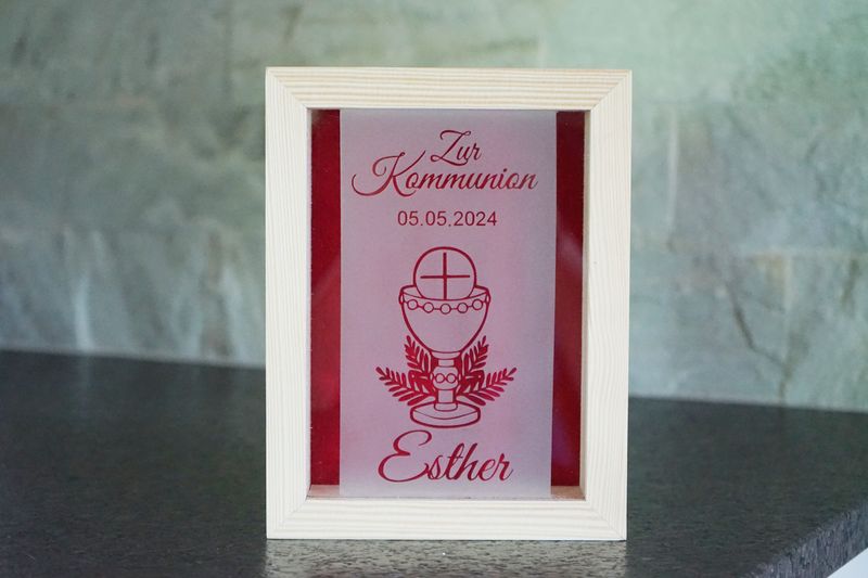 Spardose Glas&amp;Holz Kombination