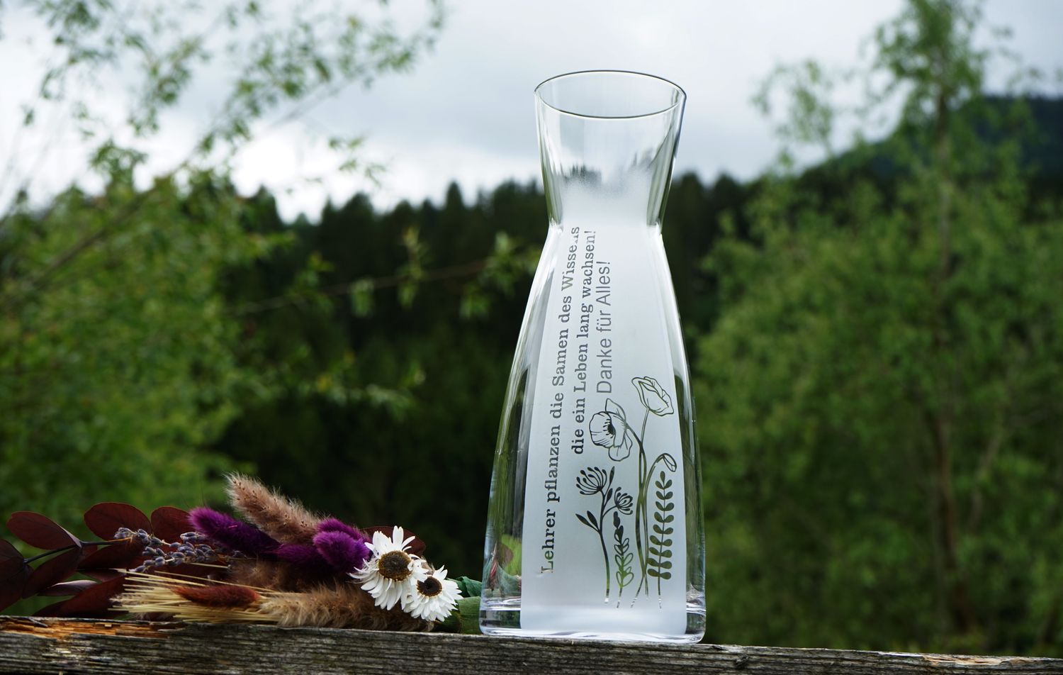 Karaffe ,,Lehrer pflanzen die Samen des Wissens,,