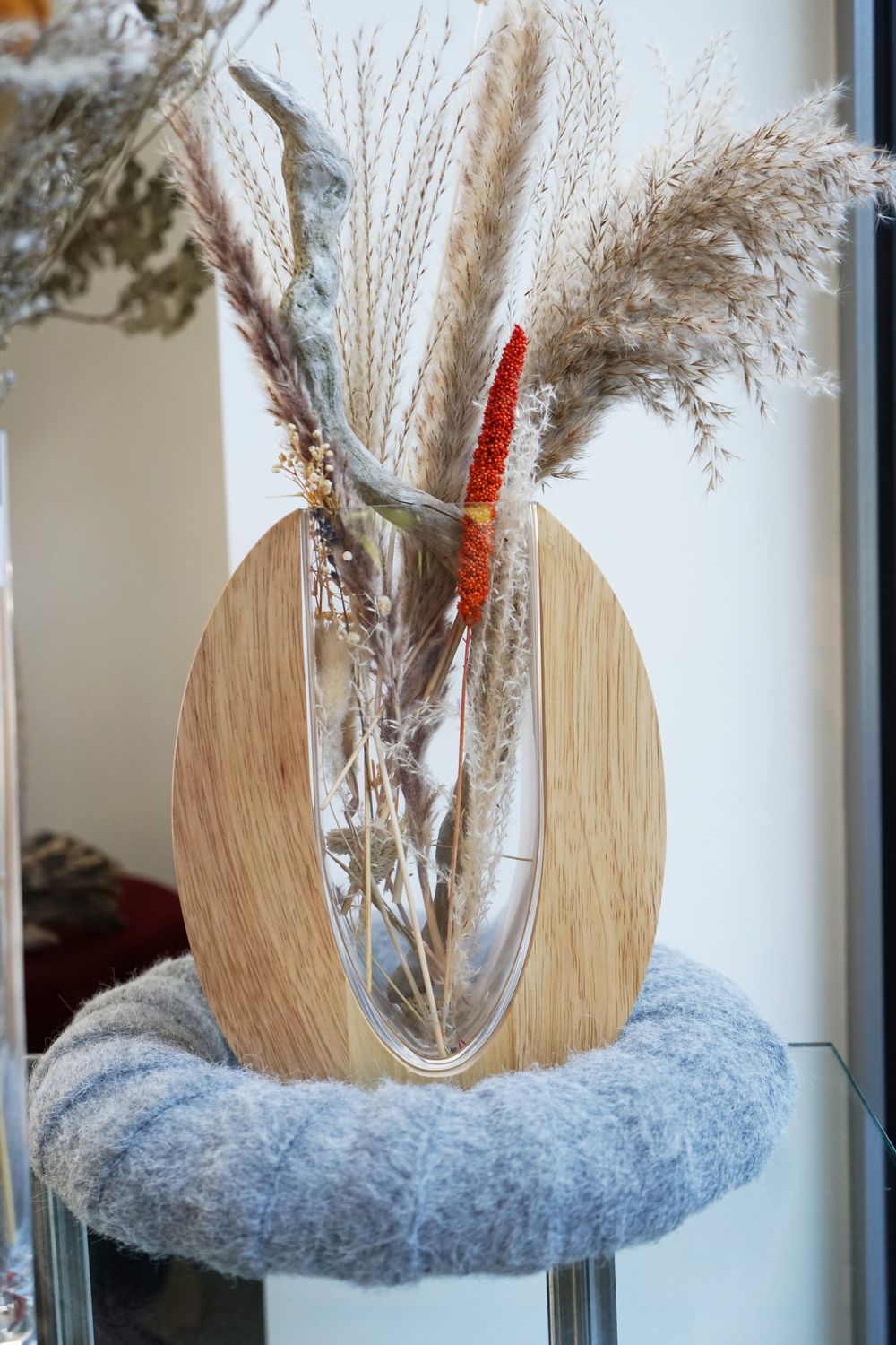 Vase Holz&amp;Glaskombination