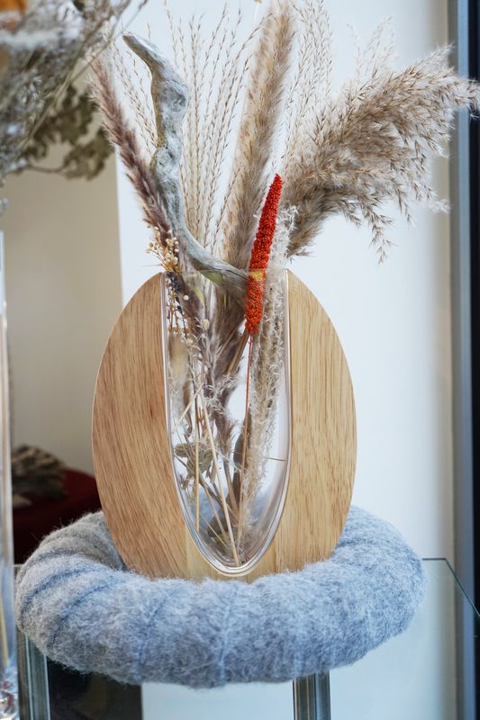 Vase Holz&amp;Glaskombination