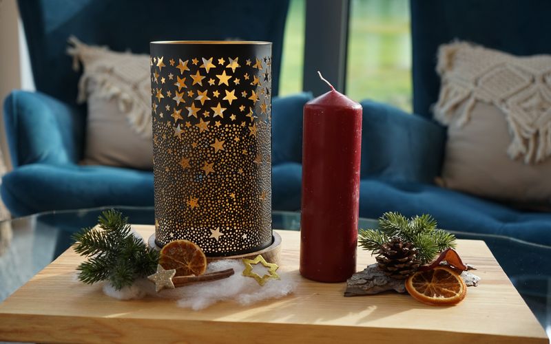 Windlicht Sterne groß