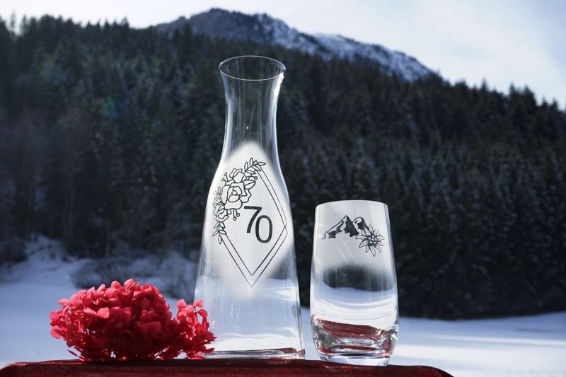 Karaffe 70.Jubiläum