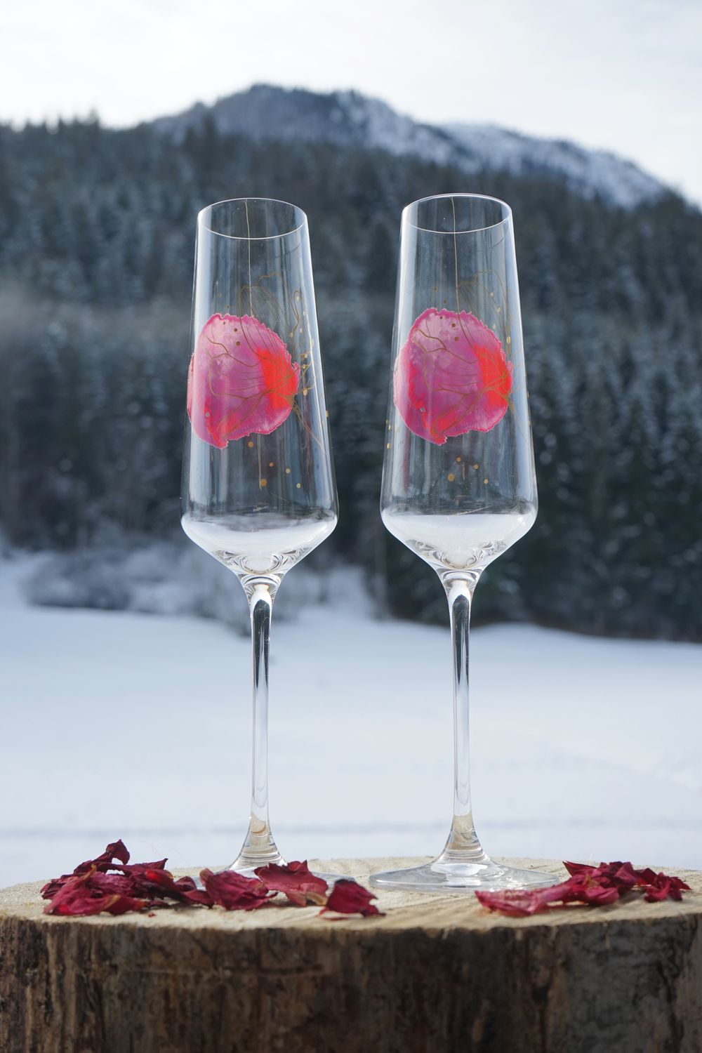 Sektglas-Set mit Digitaldruck