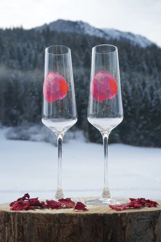 Sektglas-Set mit Digitaldruck