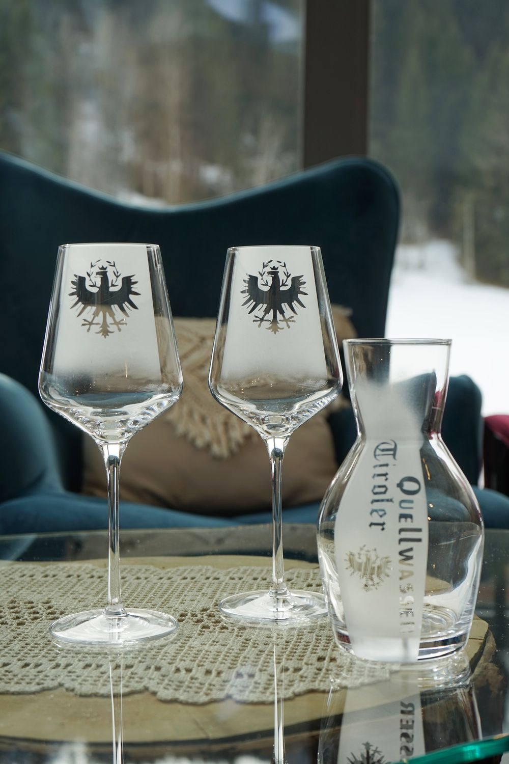 Weinglas-Set Tiroler Adler mit Dekanter