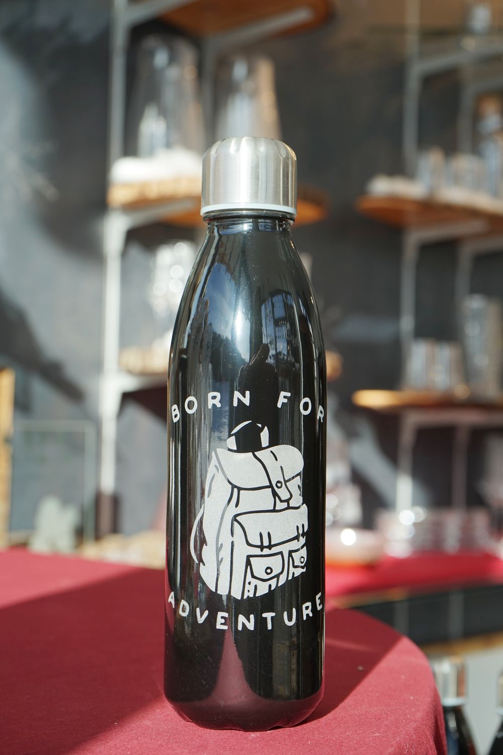 Glastrinkflasche Rucksack