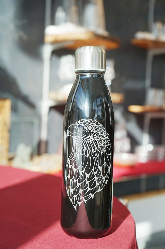 Glastrinkflasche Adler