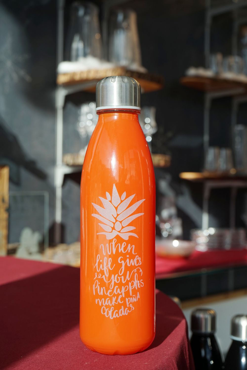 Glastrinkflasche Pineappel