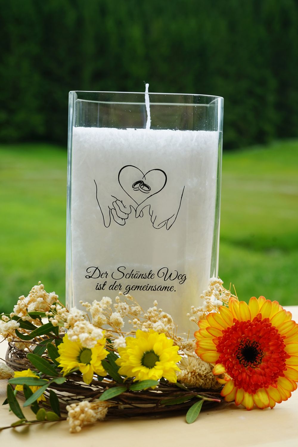Hochzeitskerze ,,der schönste Weg,,