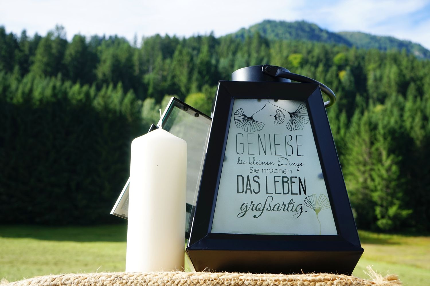 Laterne ,,Genieße das Leben,,