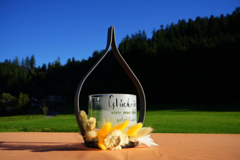 kleines Windlicht ,,Glück,,