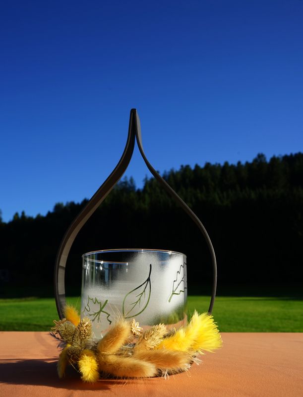 kleines Windlicht ,,Blatt,,