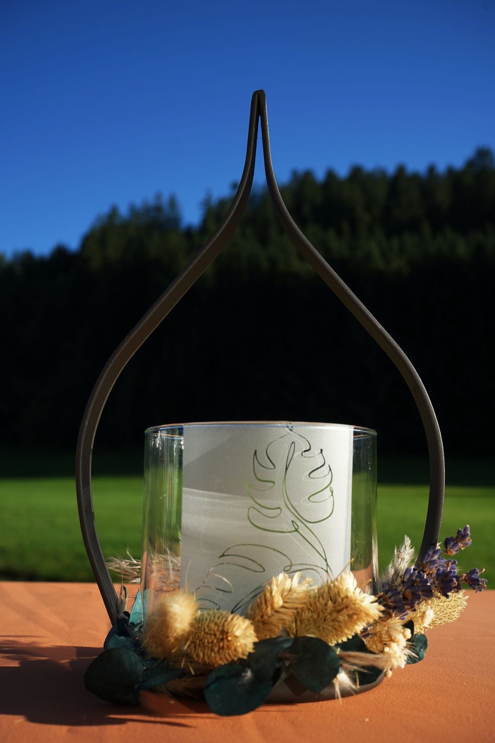 kleines Windlicht ,,Blatt,,