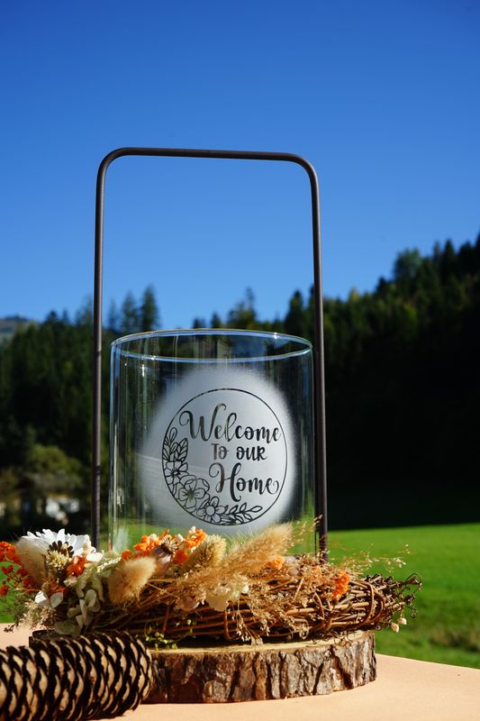 Windlicht groß ,,Welcome,,