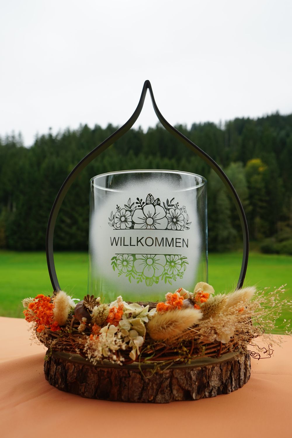 Windlicht groß ,,Willkommen,,